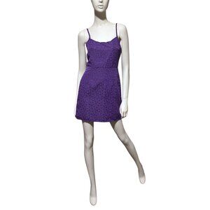 Urban Renewal Mini Dress S Petite Purple Grapes Sundress Adjustable Upcycled